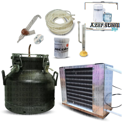 دستگاه عرق گیر گلاب گیر گرانیتی ترک با کندانسور شیشه پیرکس برقی